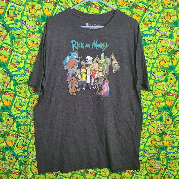 Rick & Morty Adult Swim T-Shirt Mens XL Short Sleeve Gray Crew Neck Polycotton - Picture 1 of 5